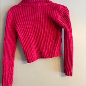 Women's Ribbed Pink Sweater